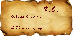 Koltay Orsolya névjegykártya